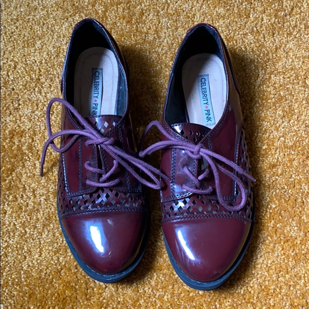 Celebrity pink vintage red loafers